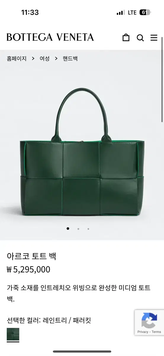 Genuine Bottega Veneta Arco Tote Bag Medium (Green)