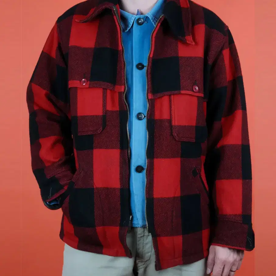 WOOLRICH 90's 울리치 울 매키노 더블케이프 잭셔츠자켓L105