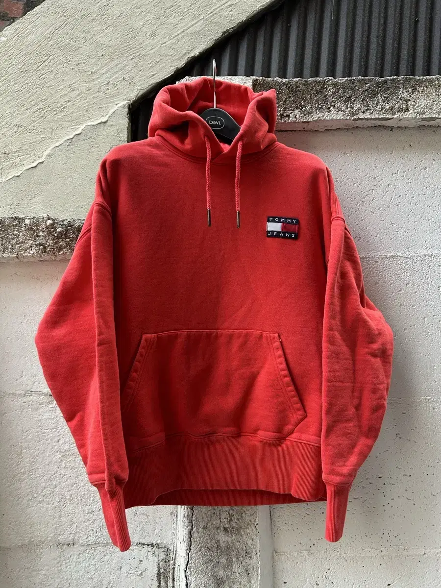 jin Red Color Flag Patch Heavy Cotton Vintage Sweat Hoodie 95s