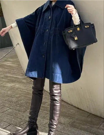 CLANE DENIM CAPE COAT