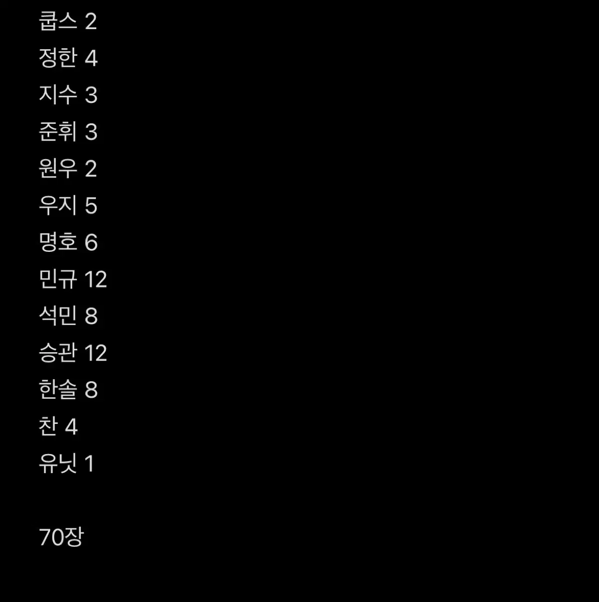 세븐틴 SVT 포토카드 70장 일괄 양도 (호시X)