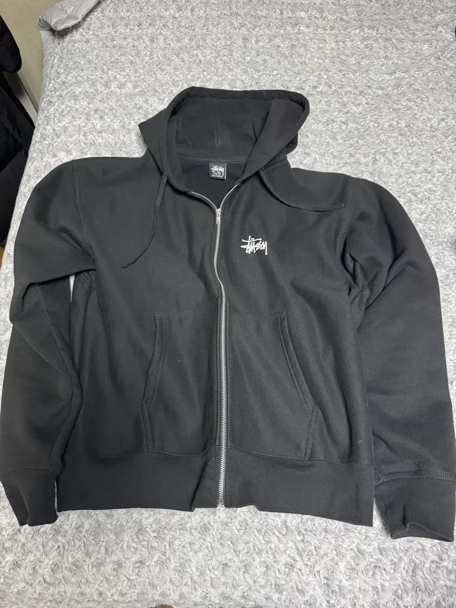 XL Stussy Basic Hooded Zip-Up 2024 Black