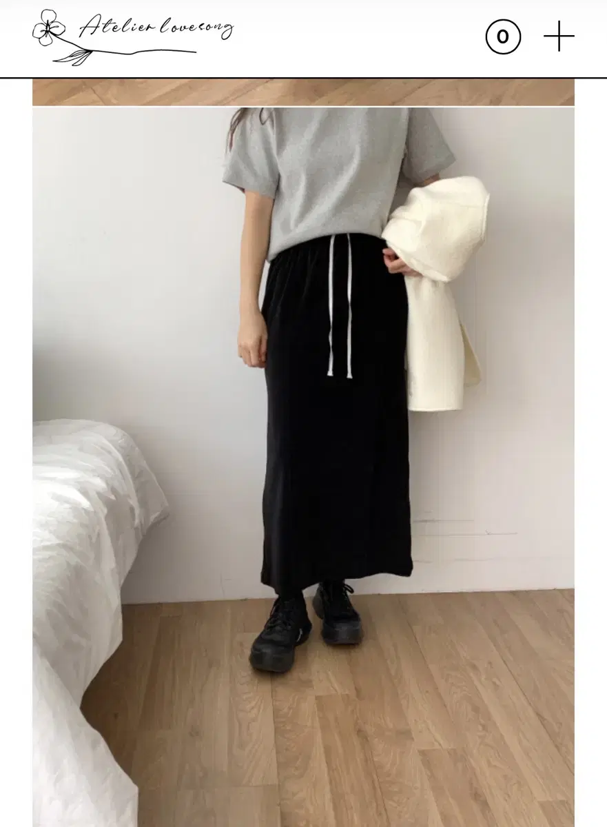 아뜰리에러브송 velour skirt 블랙