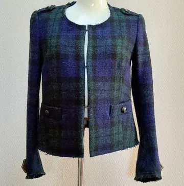 HARRIS TWEED 해리스 트위드 노카라 자켓