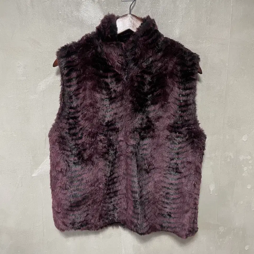 Vintage burgundy fur vest