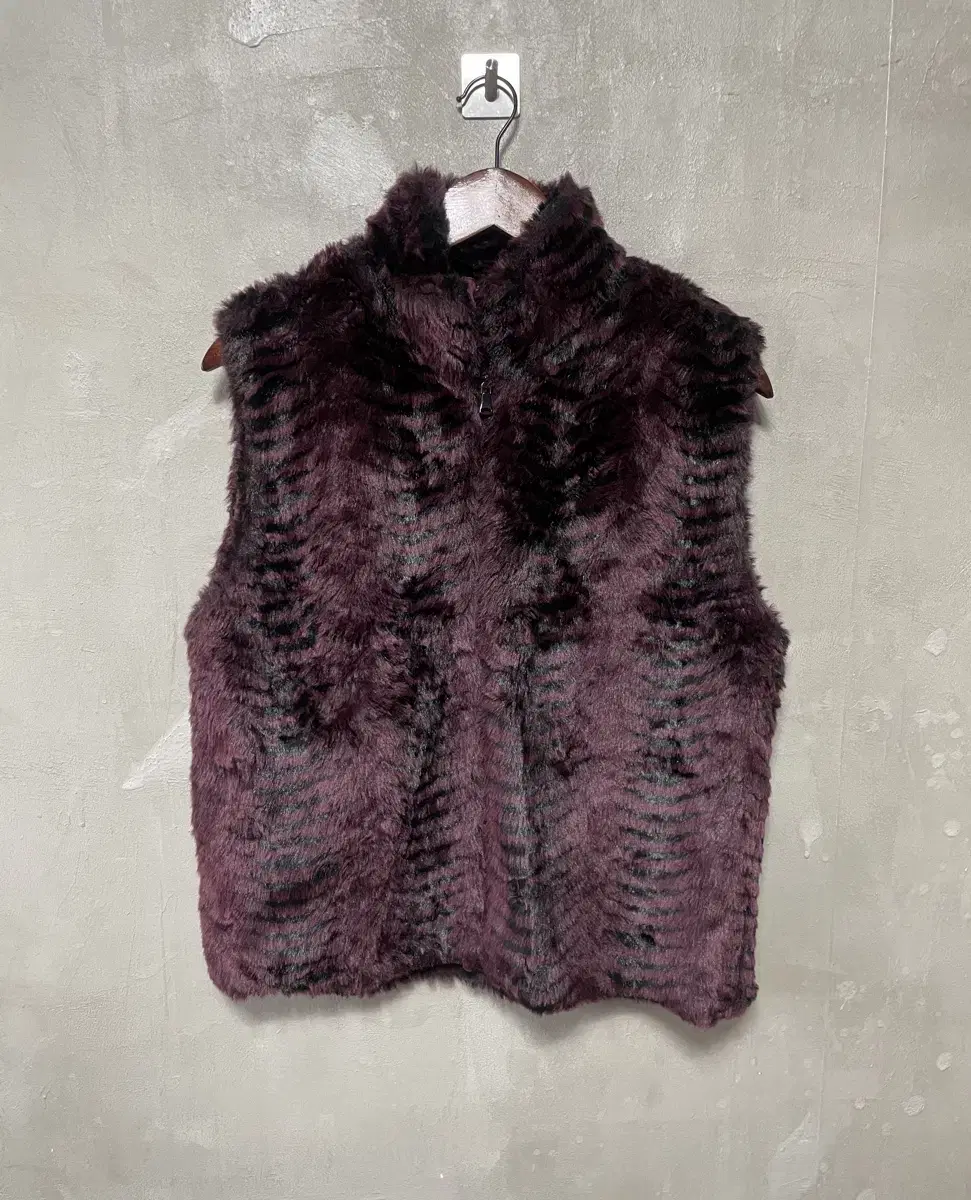 Vintage burgundy fur vest