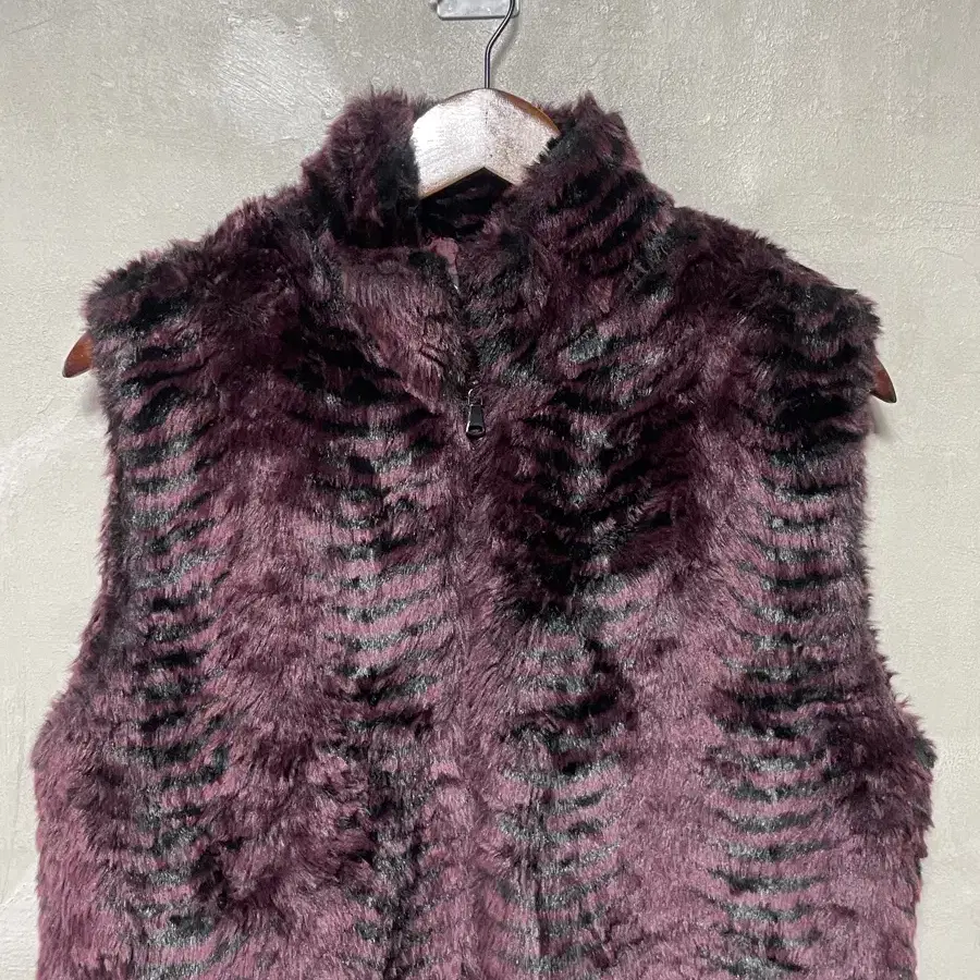 Vintage burgundy fur vest