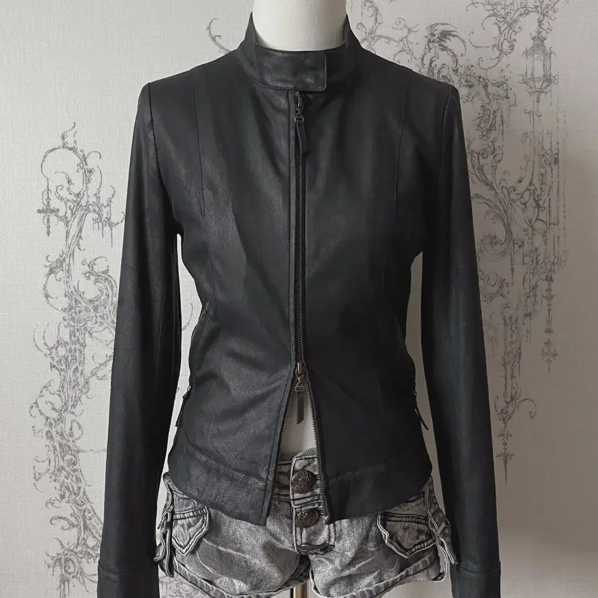 (michel klein) rock chic leather jacket