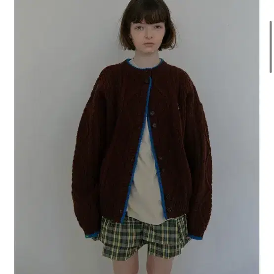 노컨텐츠 가디건 Cable knit cardigan_Brown