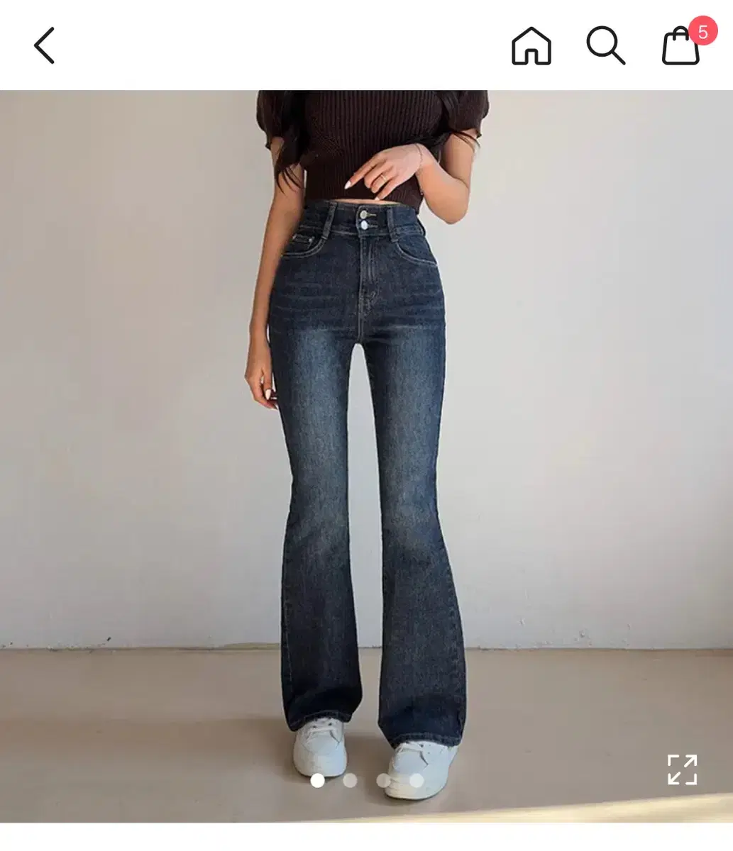 ablee bootcut jeans two-button jeans high waist jeans zigzag bonded jeans