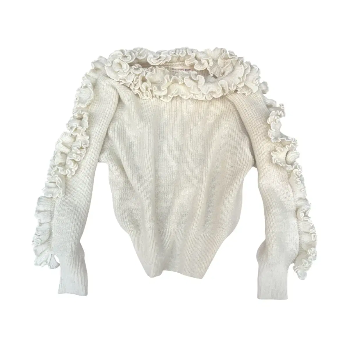 Ivory frill detail knit
