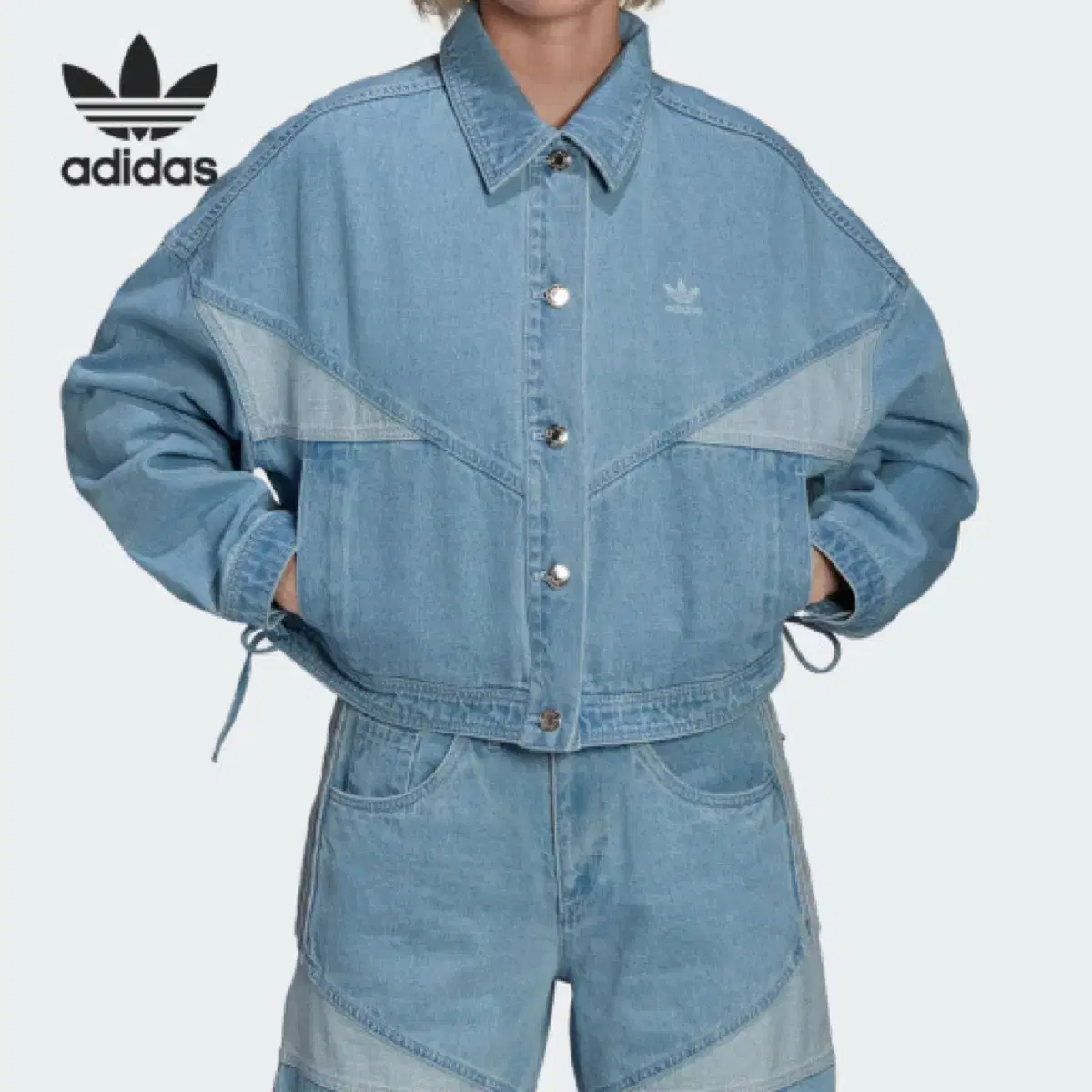16일까지  5000원 할인 아디다스 데님 크롭 청자켓 재킷 M