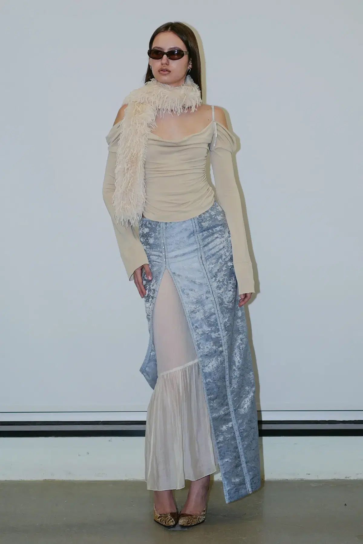 스컬프터sculptor Jacquard Layered Skirt
