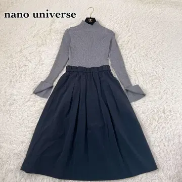 [F 사이즈] nano universe 리브 하이넥 도킹 원피스