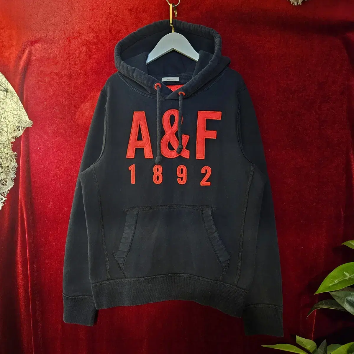 아베크롬비 A&F1892 자수 기모 후드티셔츠 M size