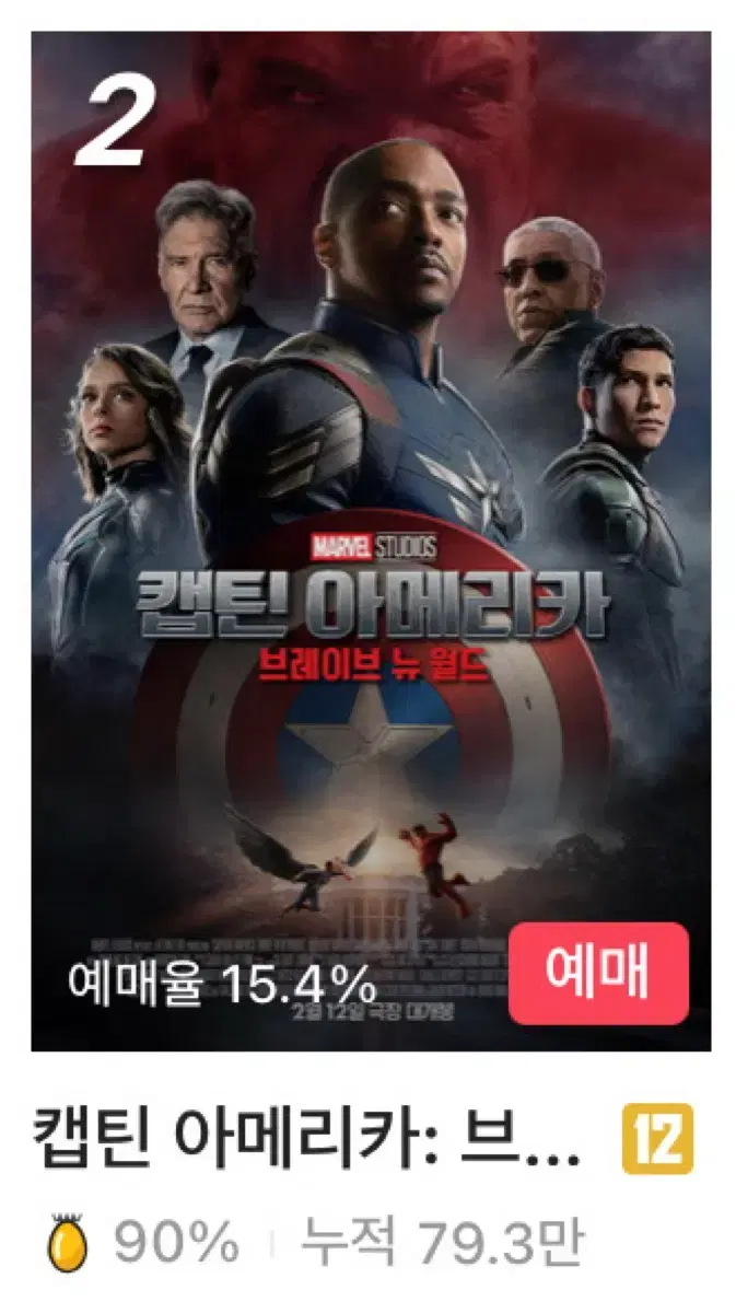 캡틴 아메리카 IMAX 13000원 관람권(~2/18)