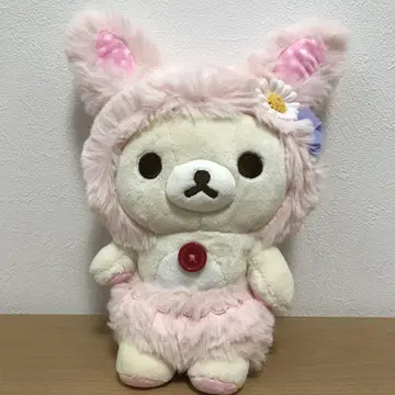 코리락쿠마 꽃밭의 작은 아기 토끼 봉제 인형