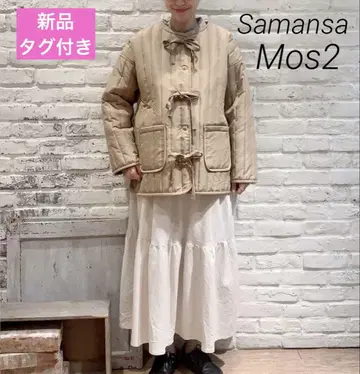 새상품 택 포함 사만사 모스2 패딩 퀼팅 자켓 F 베이지