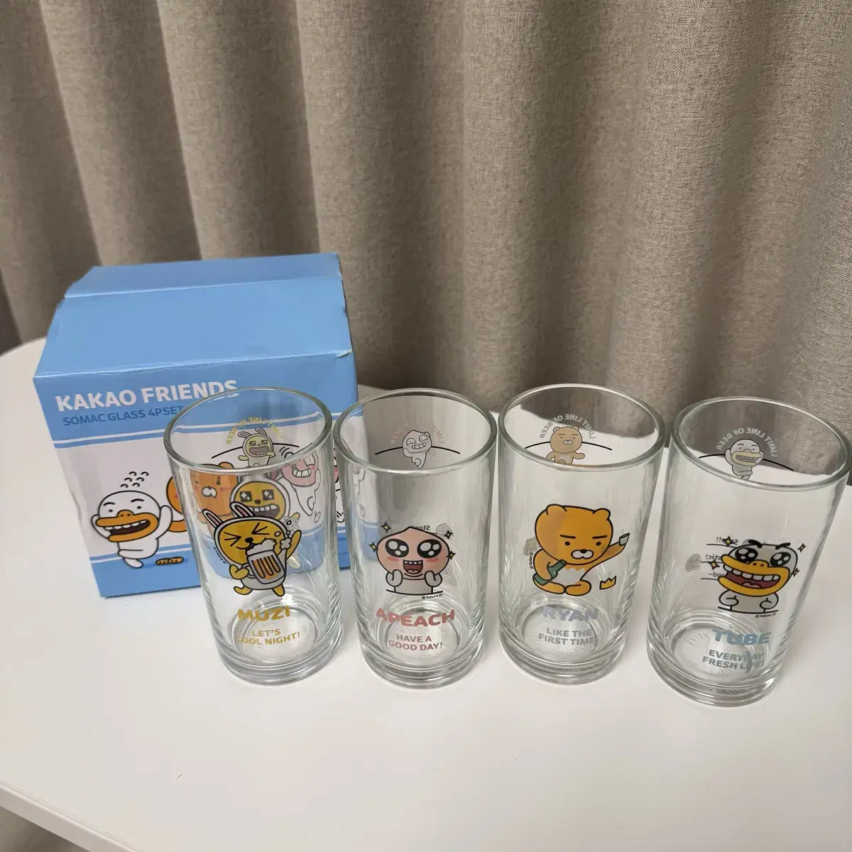 (새상품)카카오프렌즈 4P 맥주잔 맥주컵 세트