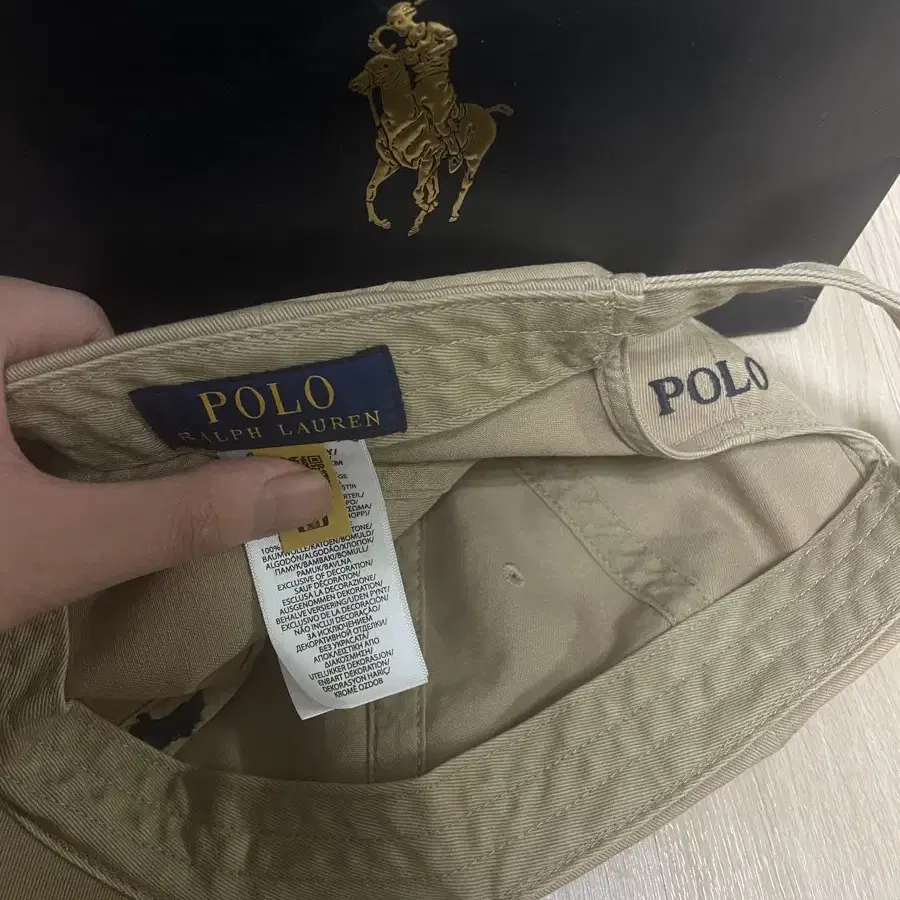 폴로 코튼 치노 볼캡 베이지