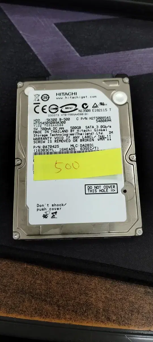 Notebook HDD 500g