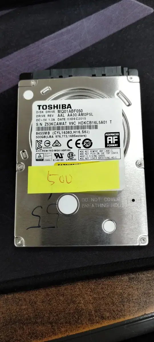 Notebook HDD 500g