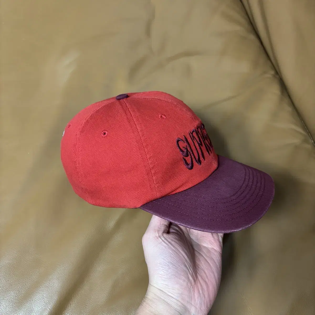 Supreme 슈프림 투톤 6패널 볼캡 모자 (Red/Burgundy)