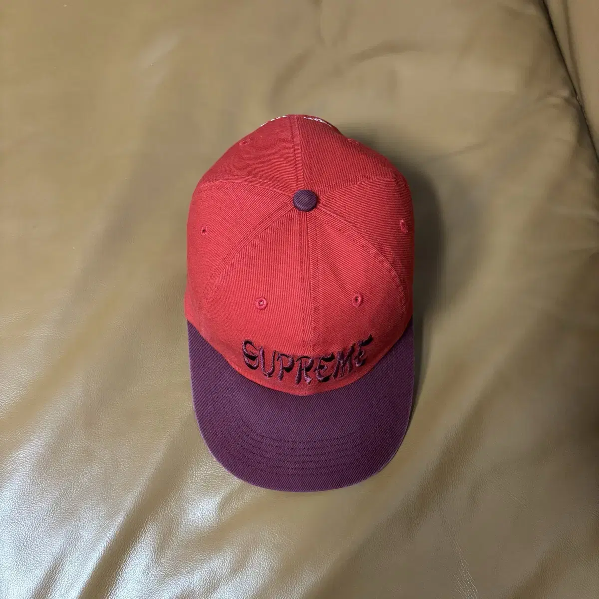 Supreme 슈프림 투톤 6패널 볼캡 모자 (Red/Burgundy)