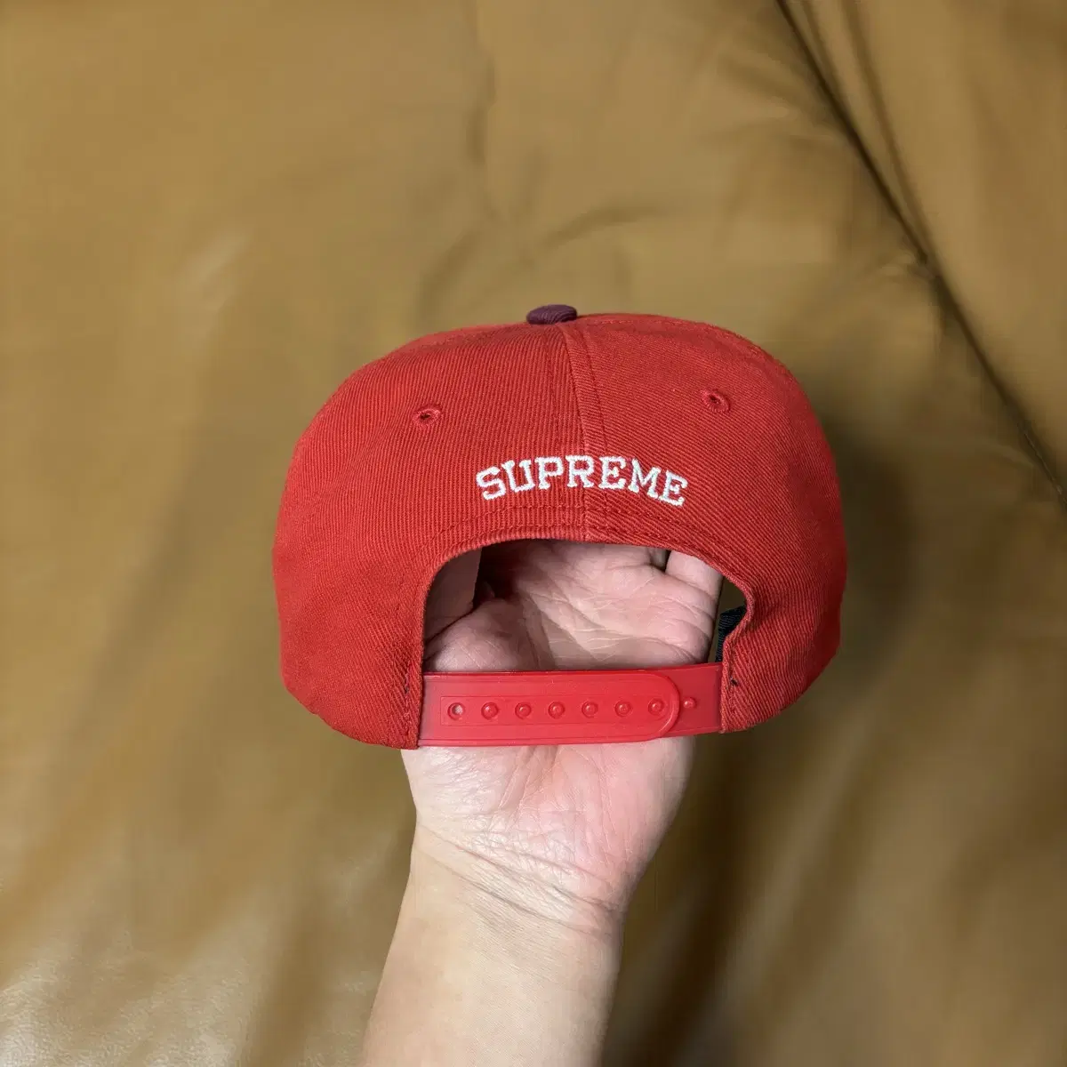 Supreme 슈프림 투톤 6패널 볼캡 모자 (Red/Burgundy)