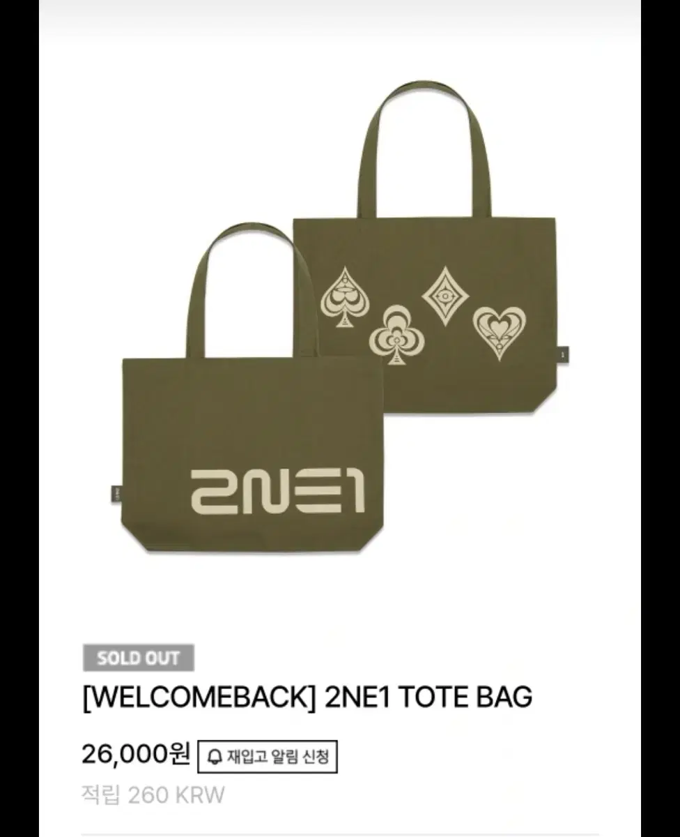 2ne1 투애니원 콘서트 굿즈 가방 토트백 totebag 새상품