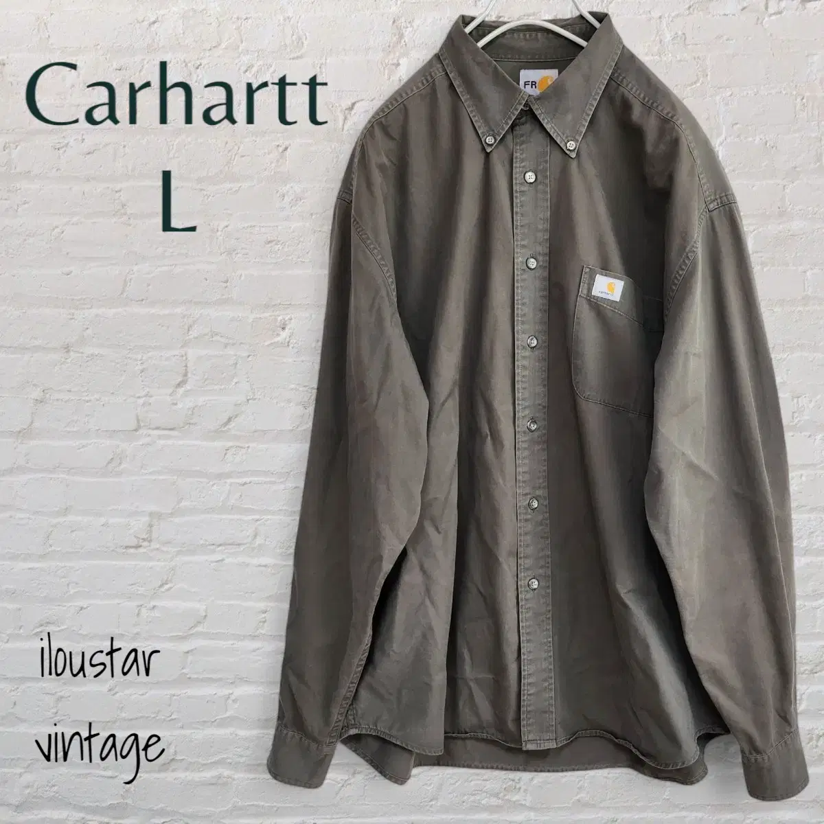 칼하트 Carhartt FR 셔츠 긴팔셔츠 카키 사이즈L