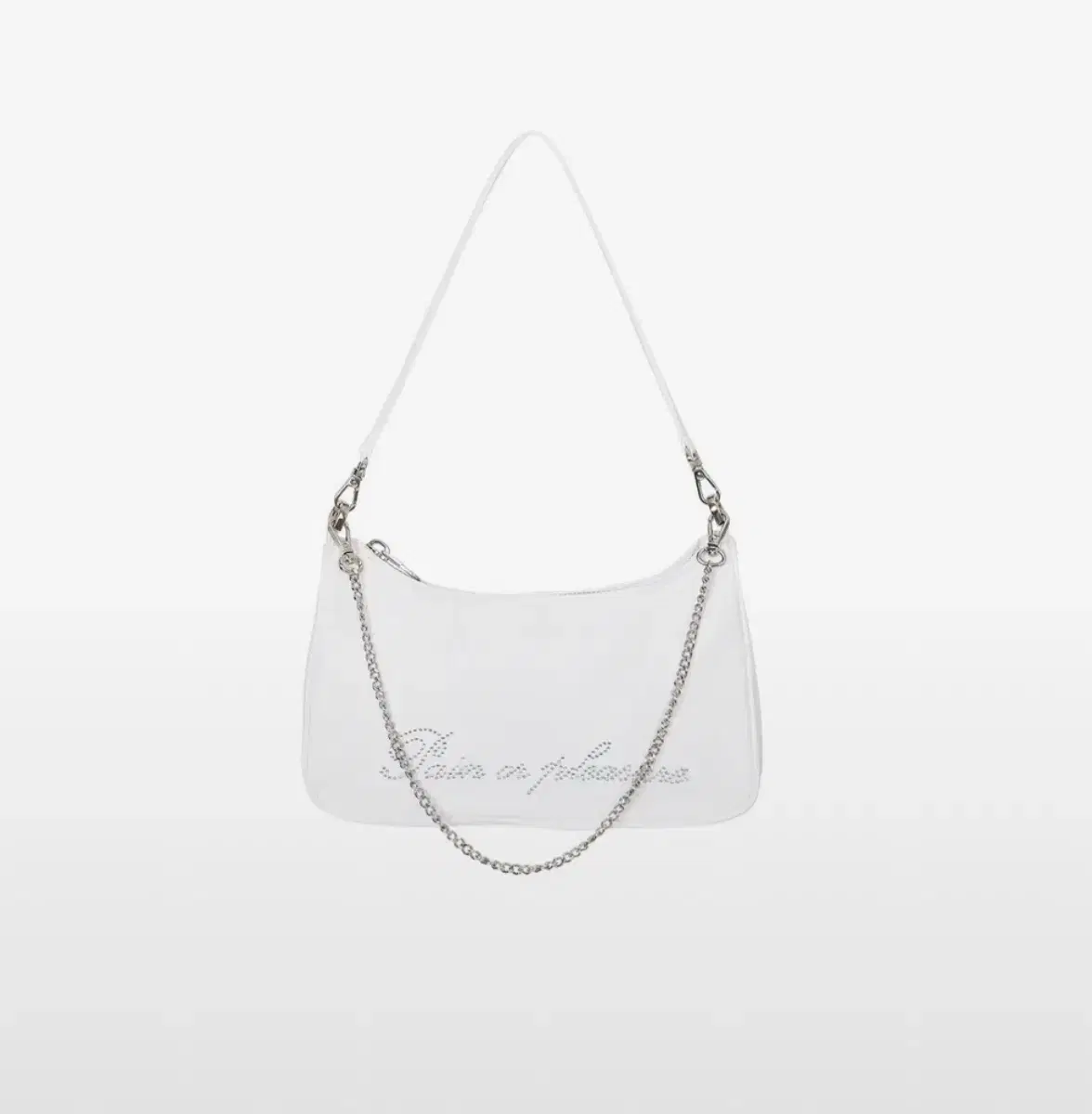 페인오어플레져 CRYSTAL LOGO BAG white