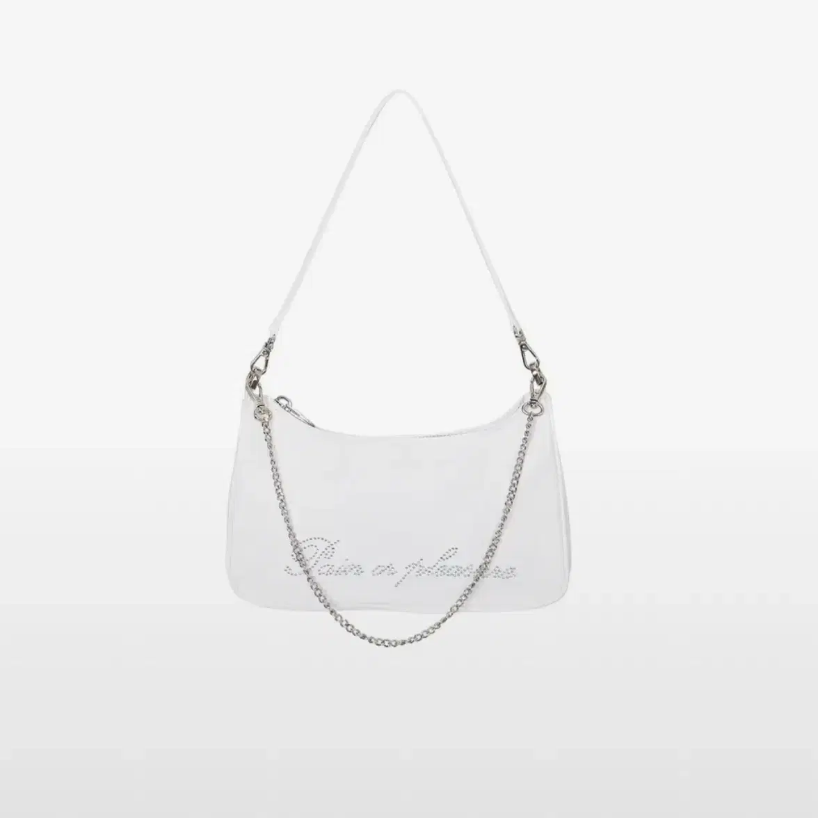 페인오어플레져 CRYSTAL LOGO BAG white