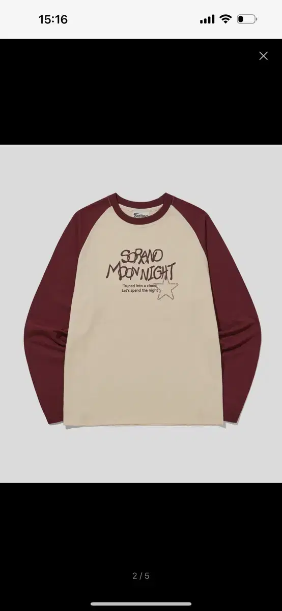 소라노 티 Moon Night Raglan L/S Tee