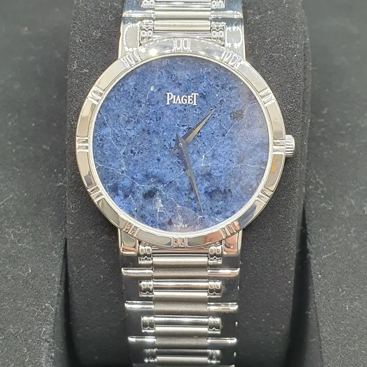 급매 PIAGET 18K WG 피아제 다크블루 라피스 보석 32mm댄서