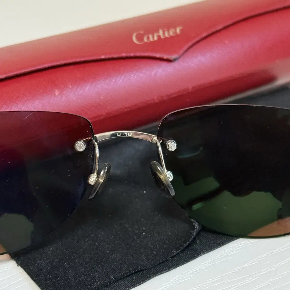 (OS) Cartier 까르띠에 무테 티타늄 은장 선글라스 안경