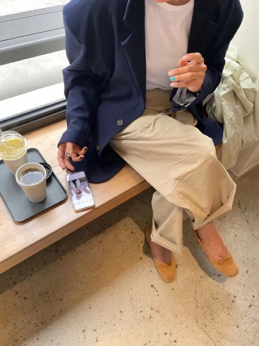 와이드 핀턱 면팬츠(베이지/블랙)