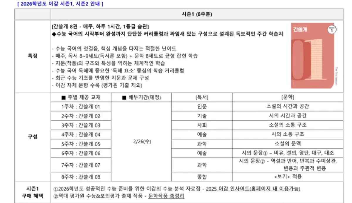 2026 이감 간쓸개 시즌1 풀세트