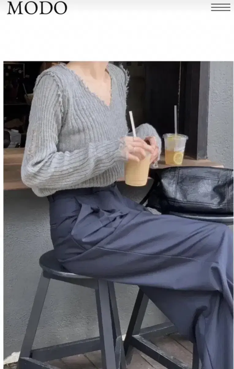 modo 모도 케이트 슬랙스 네이비 S