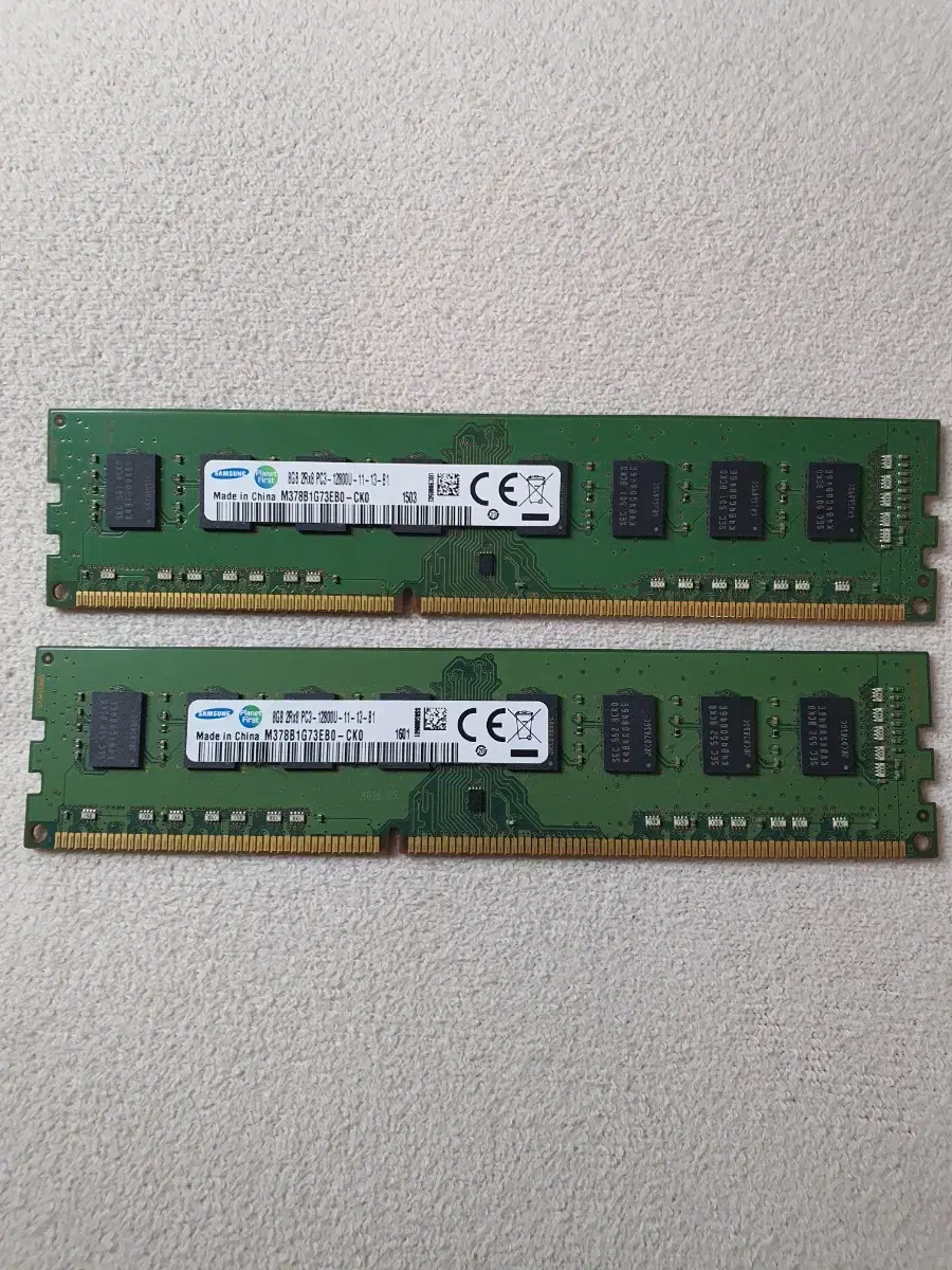 삼성 8G PC3-12800U  양면 총 16G