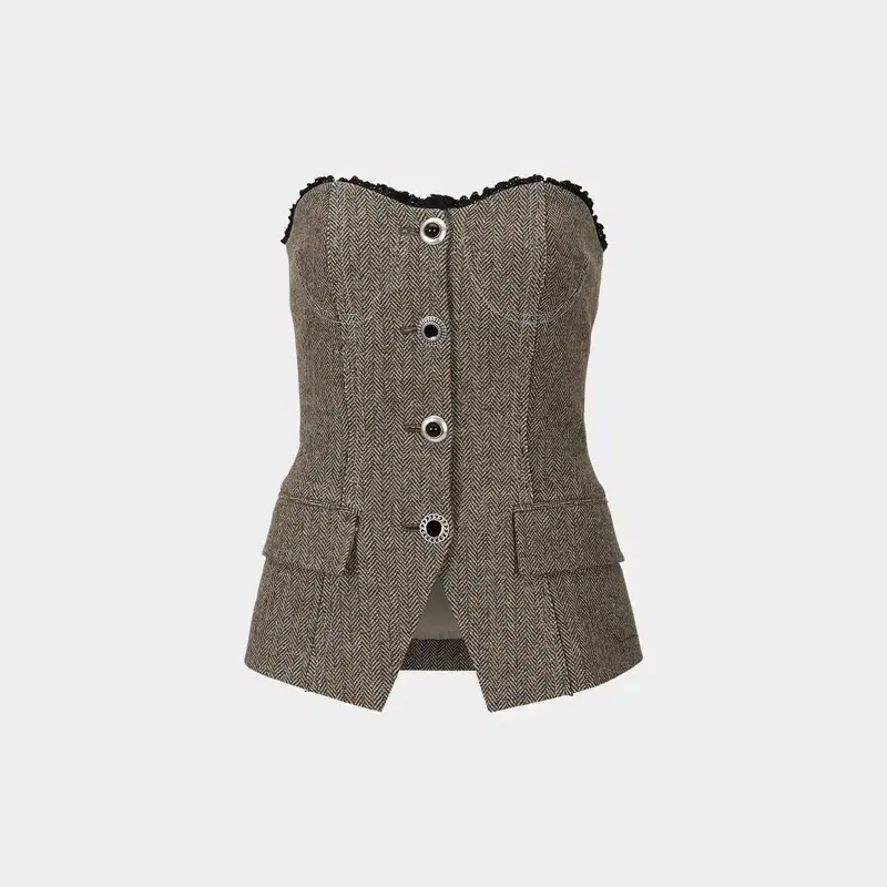 앤더슨벨 AIKA HERRINGBONE BUSTIER (GREY)