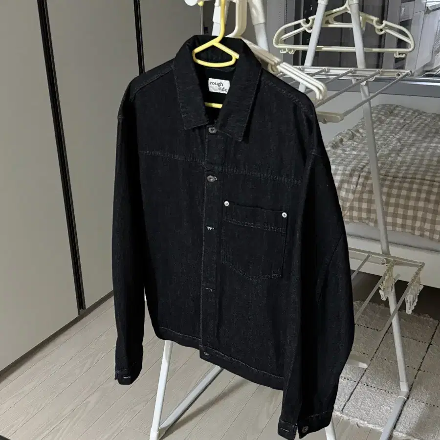 [1] 러프사이드 데님 자켓 drape denim jacket 블랙