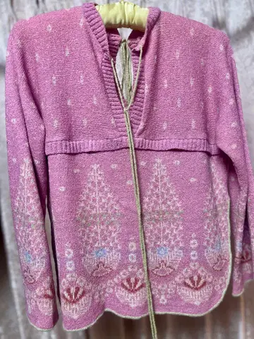 빈티지 BILL GIBB 빌 깁 후드 부착 니트 핑크 레어