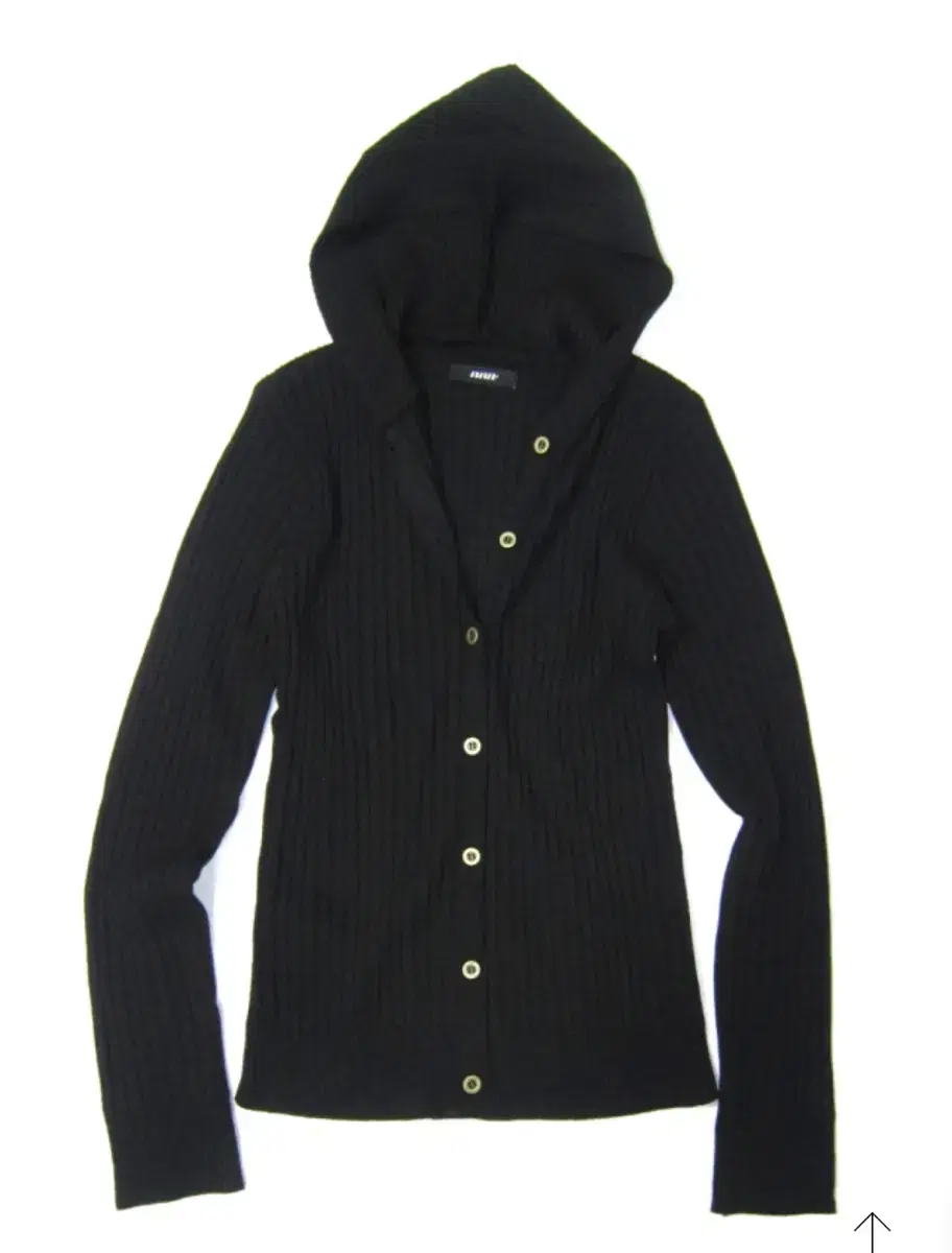 나의 나인 DROP HOOD CARDIGAN_BLACK