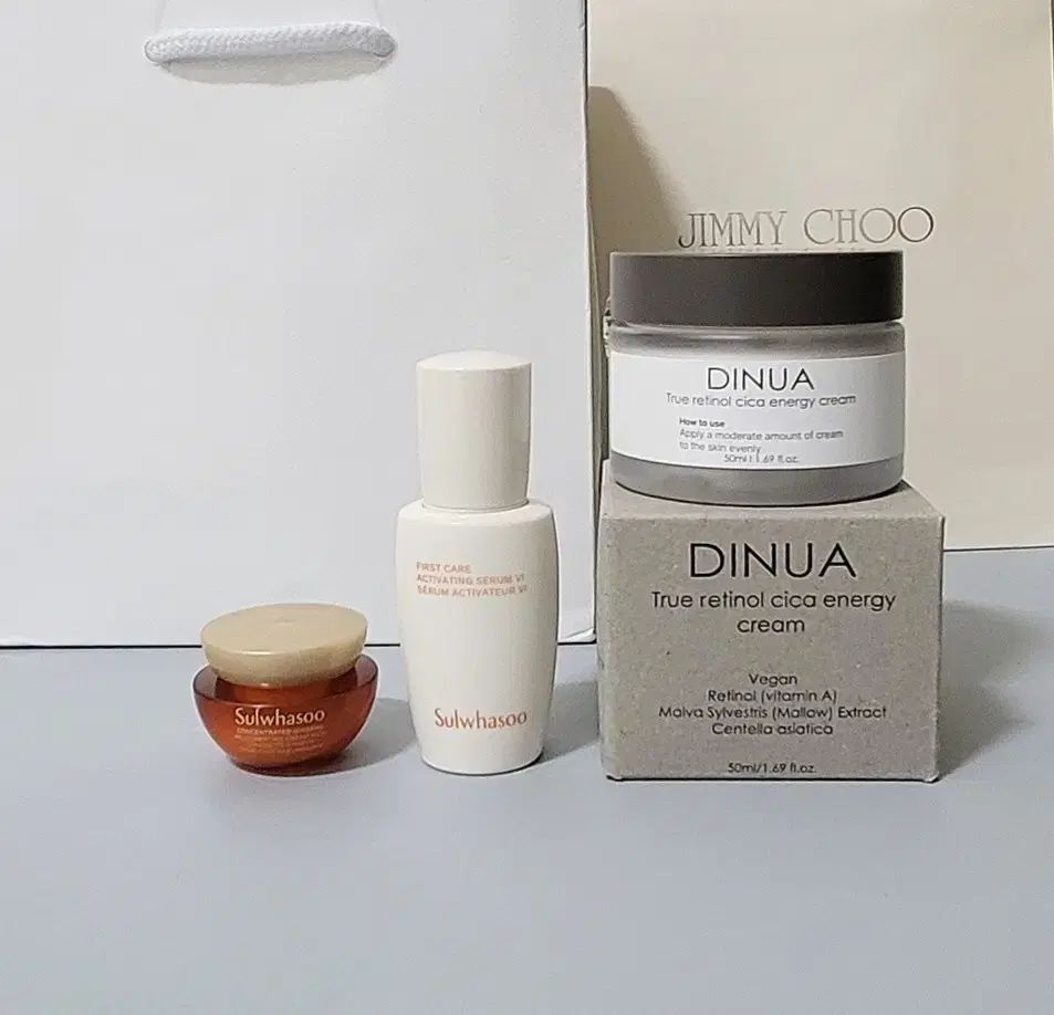 De Nua Cica Retinol Cream (Sulwhasoo Concentrated Ginseng Renewing Cream, First Care Activating Serum)