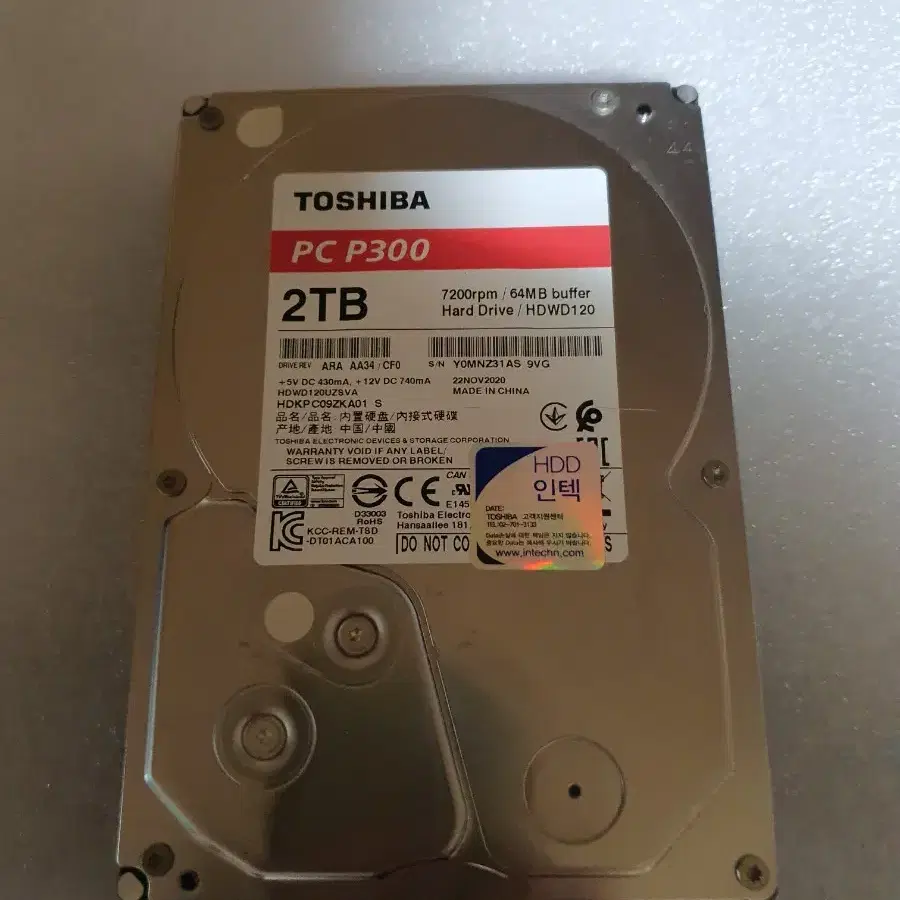 도시바  hdd  2t