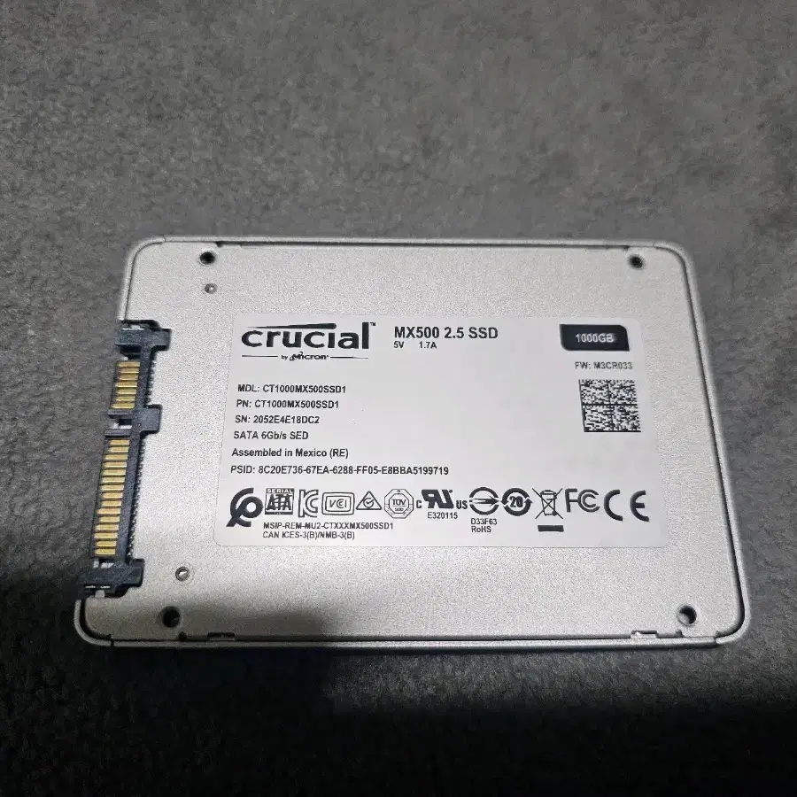 SSD 크루셜 MX500 1TB SSD 플스용으로 사용