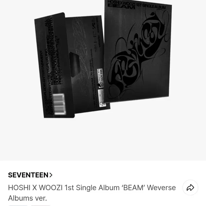 세븐틴 호시우지 BEAM 위버스반 분철