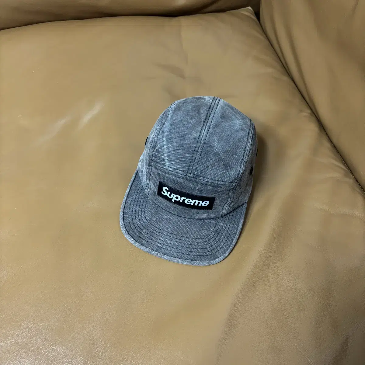 Supreme 슈프림 스톤워시드 블랙 캠프캡 모자 Washed Black