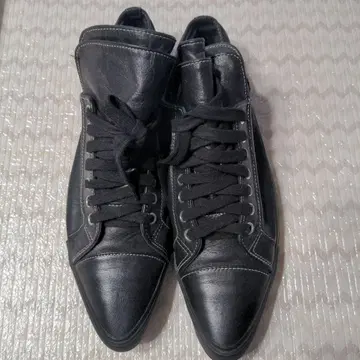 블랙 가죽 하이컷 스니커즈 Y3 새상품급